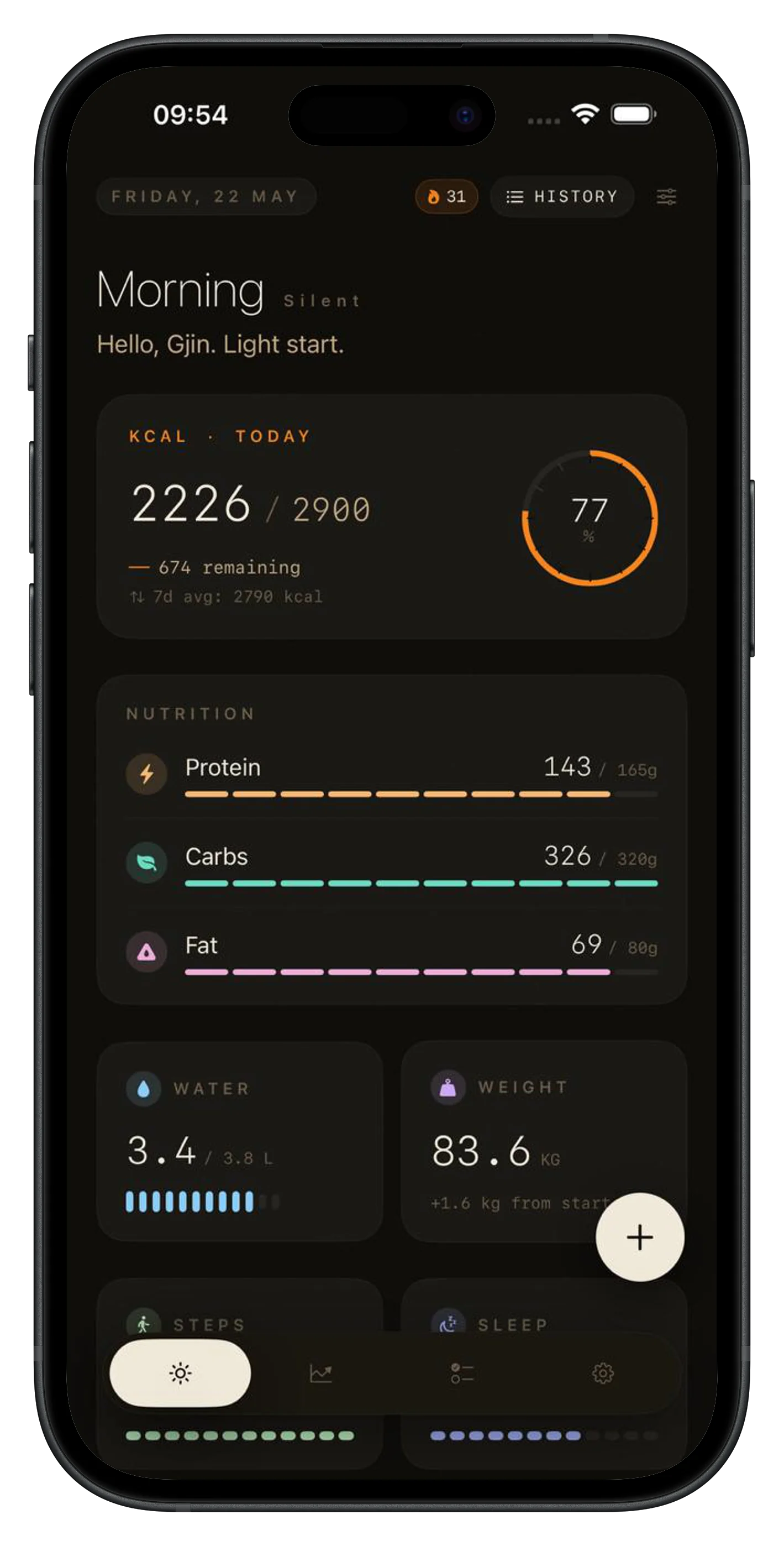 Silent app dashboard